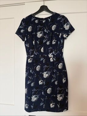 Club Monaco Navy Floral Sheath Dress